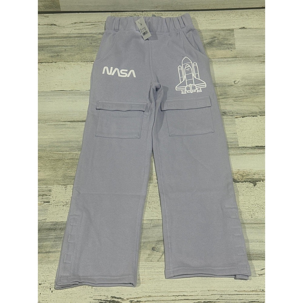 Mad Engine NASA Cargo Sweats Women XS Lavender Purple Wide Leg Fleece NWT
